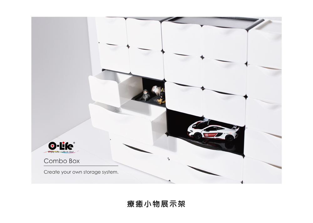 [O-Life] Stackable Desktop Drawer Cabinet-3 Drawers Black Model, , large