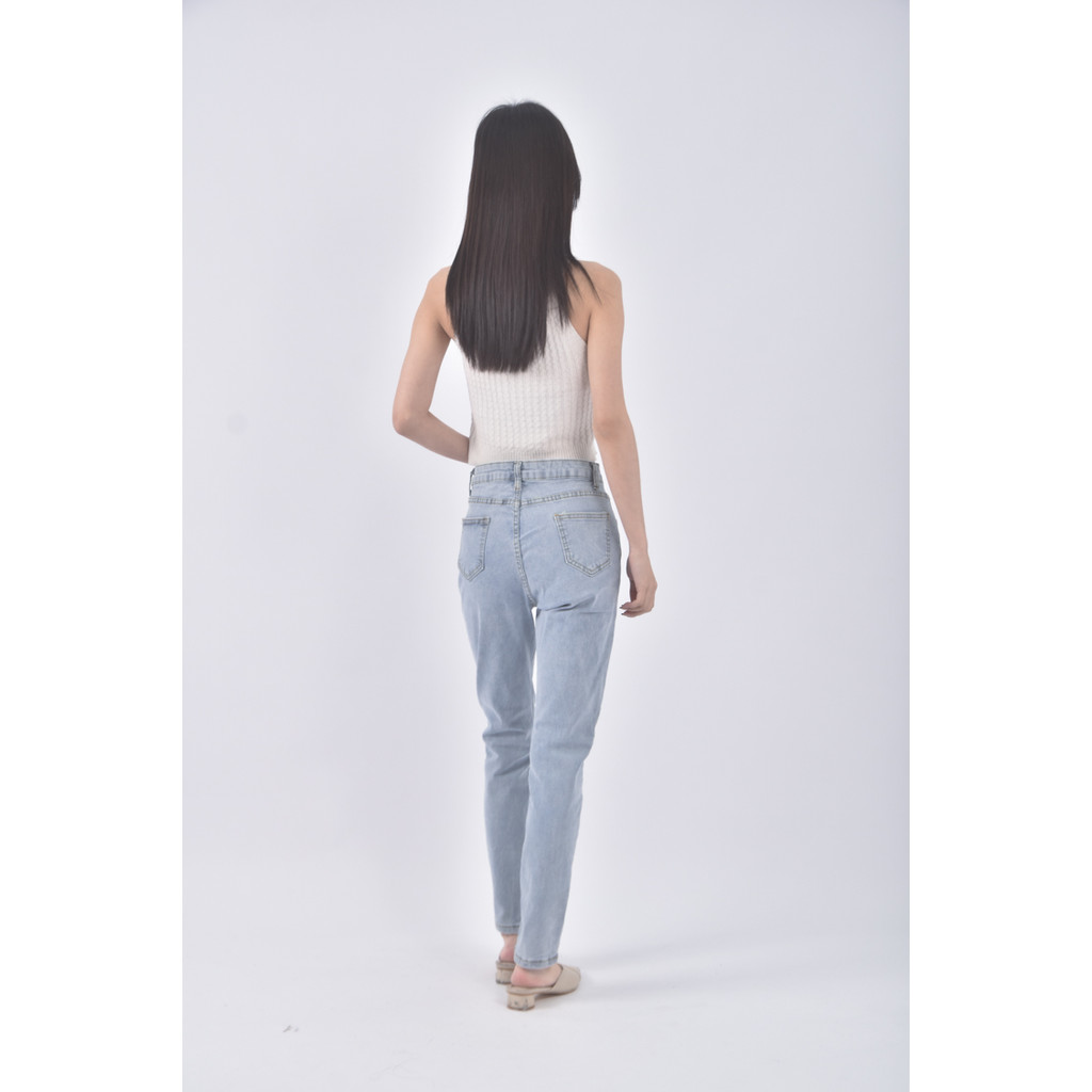 (S) jeans丹寧牛仔質感藍色長褲二手衣, , large