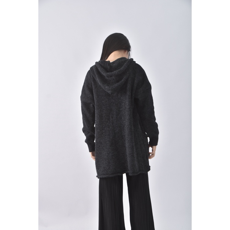 (XL) romie julie針織連帽灰色罩衫二手衣, , large