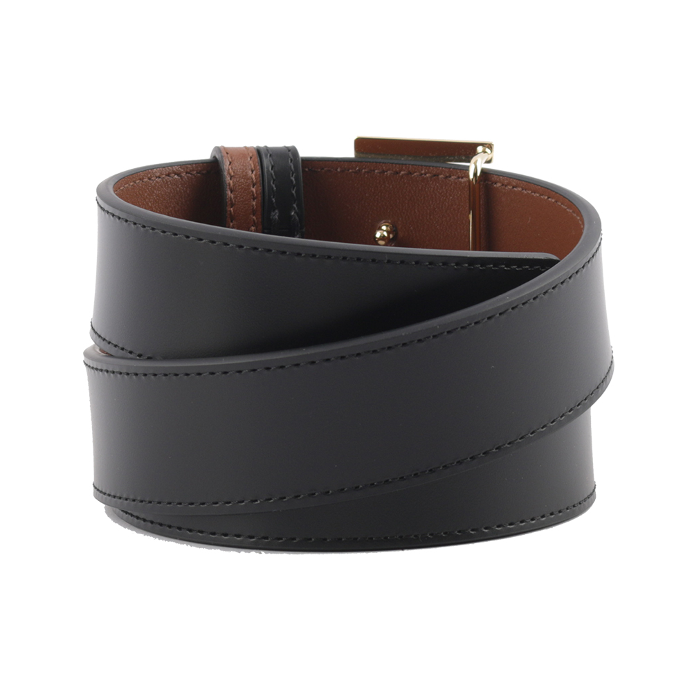 BURBERRY TB Logo 小牛皮寬3cm雙面可用皮帶/黑色/棕褐色, , large