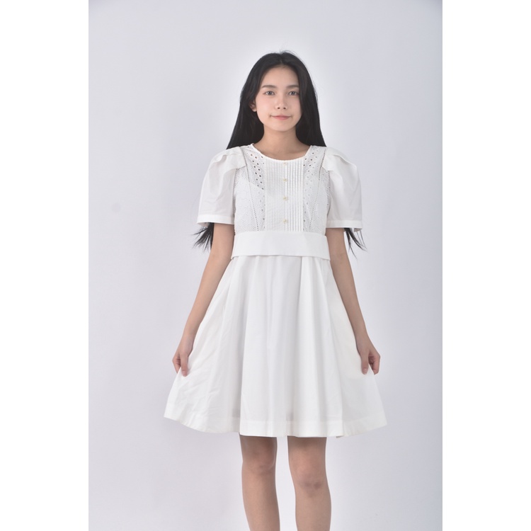 (S) jorya質感兩件式白色洋裝二手衣