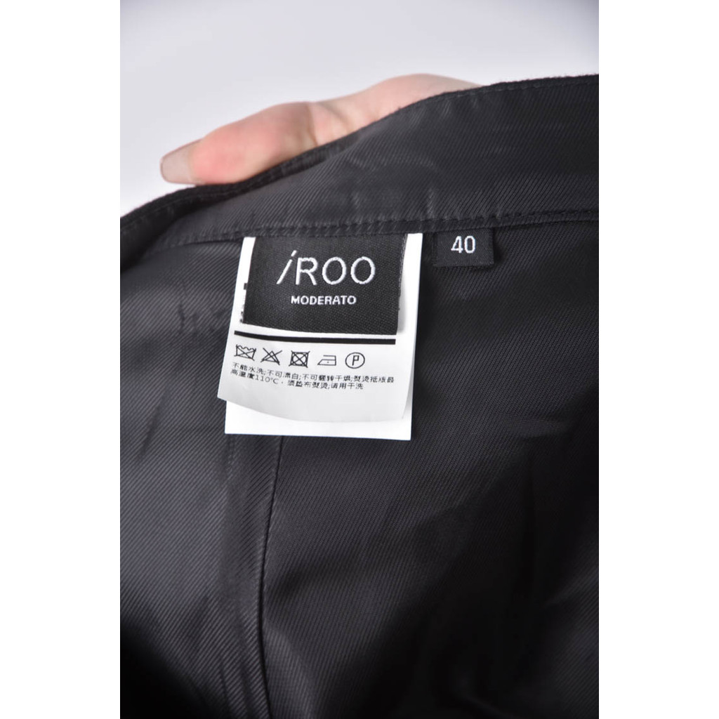 (2XL) iroo高腰羊毛片狀黑色短褲二手衣, , large