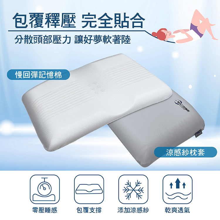 涼感助眠護頸雲端記憶枕, , large