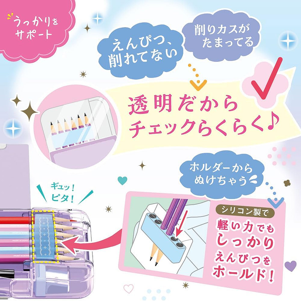【龍品文創】日本SONIC FD-1046 夢幻風透視耐用筆盒-LB星空藍, , large
