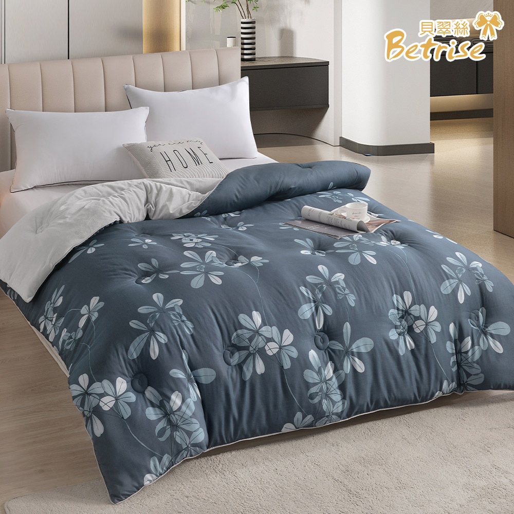 [LY SHIN BEDDING] Betrise Mountain flower imprint | Graphene Thermal Storage Antibacterial Tencel Skin Friendly Velvet Washable Warm Winter Quilt 180x210CM-Upgraded Thickened Version 3kg, , large