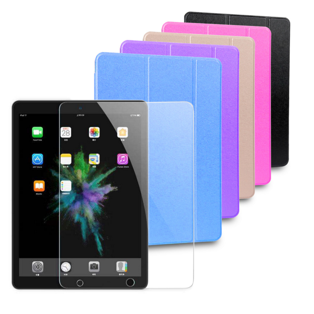 [LS05 Exquisite Silk Texture Style]9.7-inch iPad Tablet Protective Case (Compatible with 9.7-inch iPad 2018/2017/Air1/Air2/Pro) (with Tempered Glass Screen Protector), , large