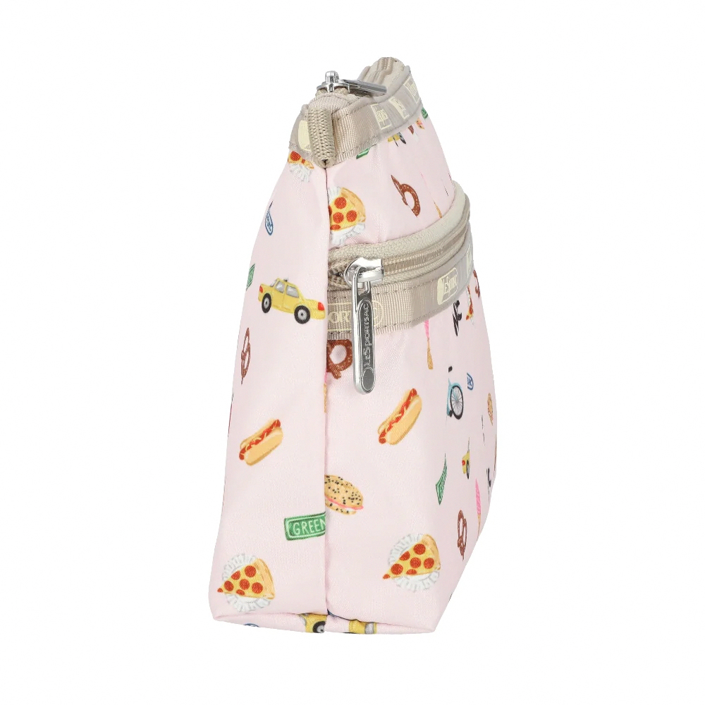 Lesportsac Cosmetic Clutch 雙層拉鍊化妝包 收納袋 盥洗包 女包(紐約城市插畫), , large