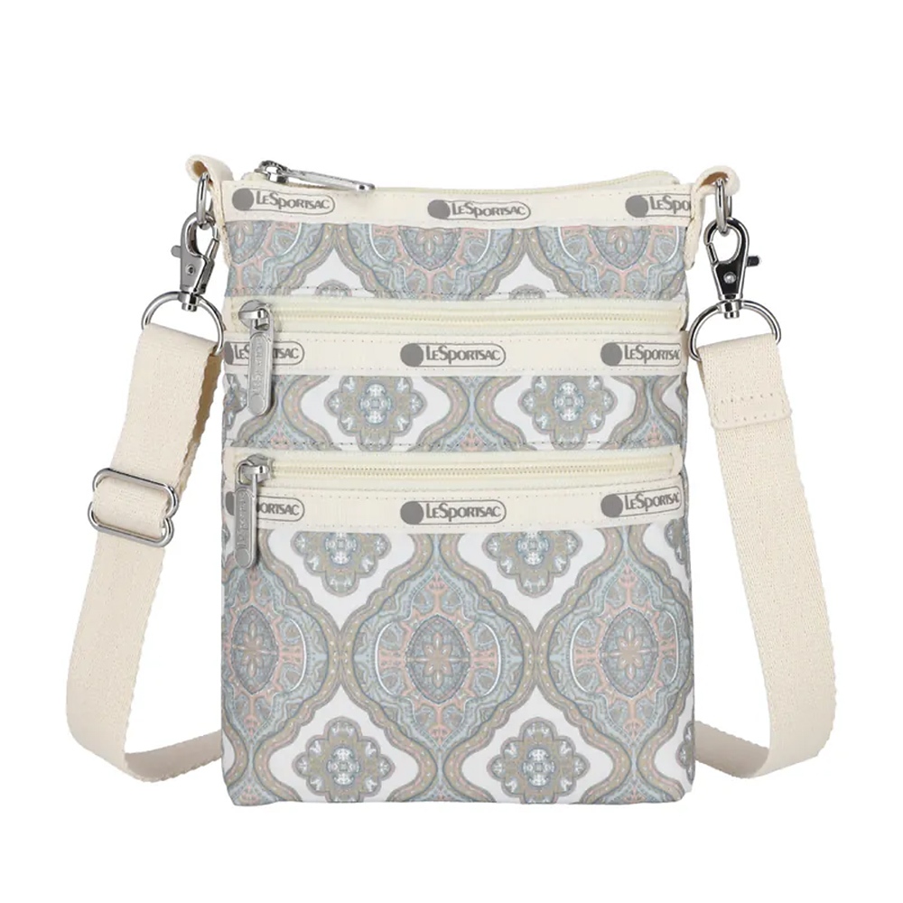 |快速出貨|Lesportsac 3 Zip Crossbody 三層拉鍊斜背包 手機包/ 大馬士革窗花, , large