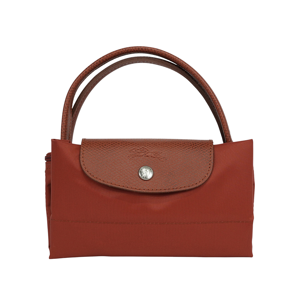 LONGCHAMP S號短把LE PLIAGE GREEN摺疊水餃包/栗子色, , large
