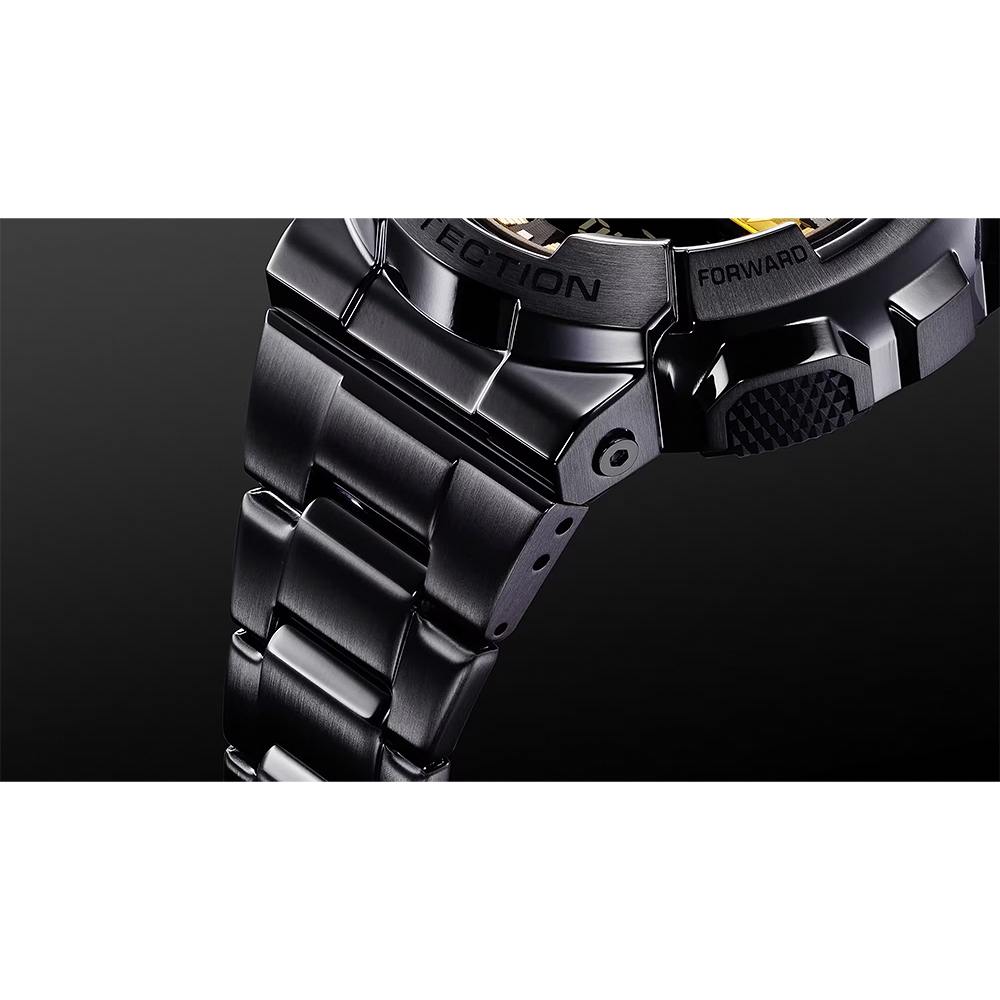 CASIO 卡西歐 G-SHOCK 工業風大錶殼金屬雙顯手錶 520情人節 送禮推薦-黑x金 GM-110BD-1A9, , large