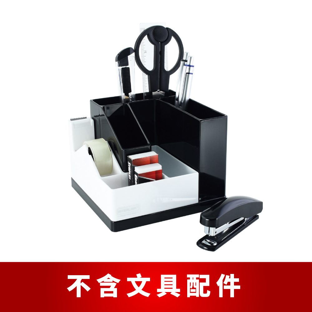 【O-Life】 Rotating Tape Stand Storage Box - Black and White, , large
