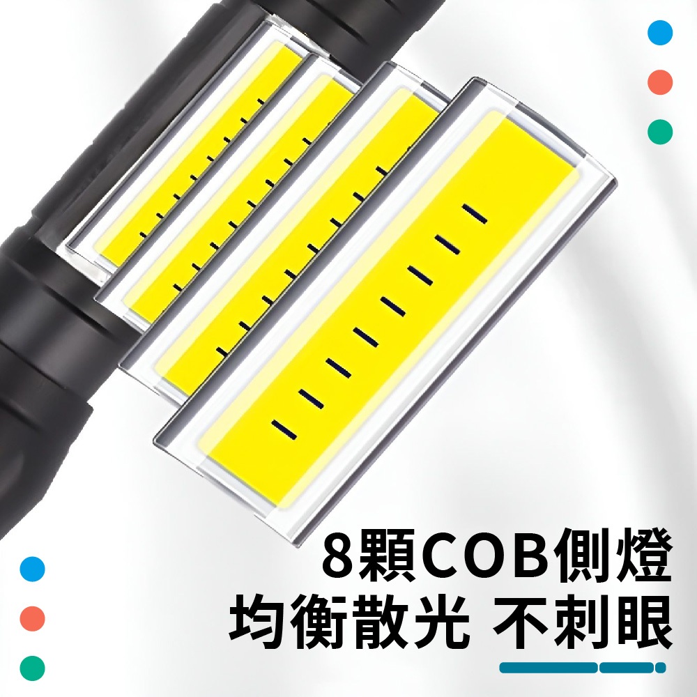 伸縮變焦手電筒 鋁合金手電筒 手電筒 迷你充電手電筒 COB USB充電手電筒  多功能手電筒 探照燈 迷你手電筒, , large