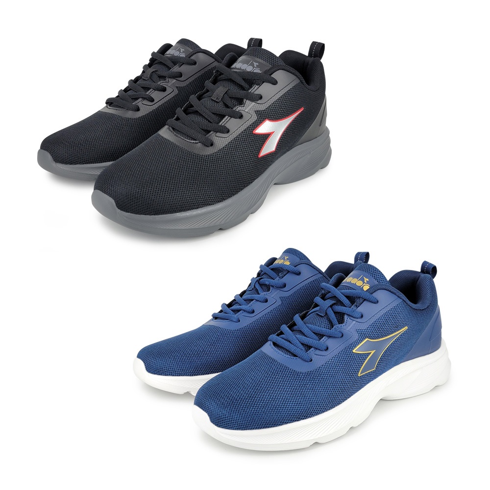 DIADORA迪亞多那 經典百搭運動男鞋 男運動鞋 慢跑鞋 反光 TPU 透氣 輕量 減壓 彈力 棉鞋墊 防滑 黑 藍