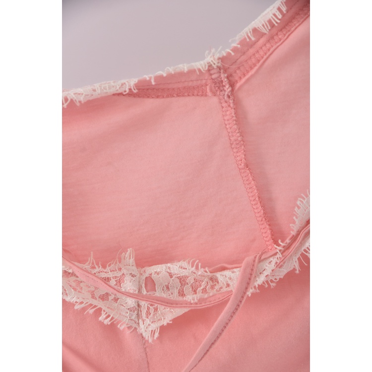 (S) viva king韓牌質感造型領口粉色短袖上衣二手衣, , large