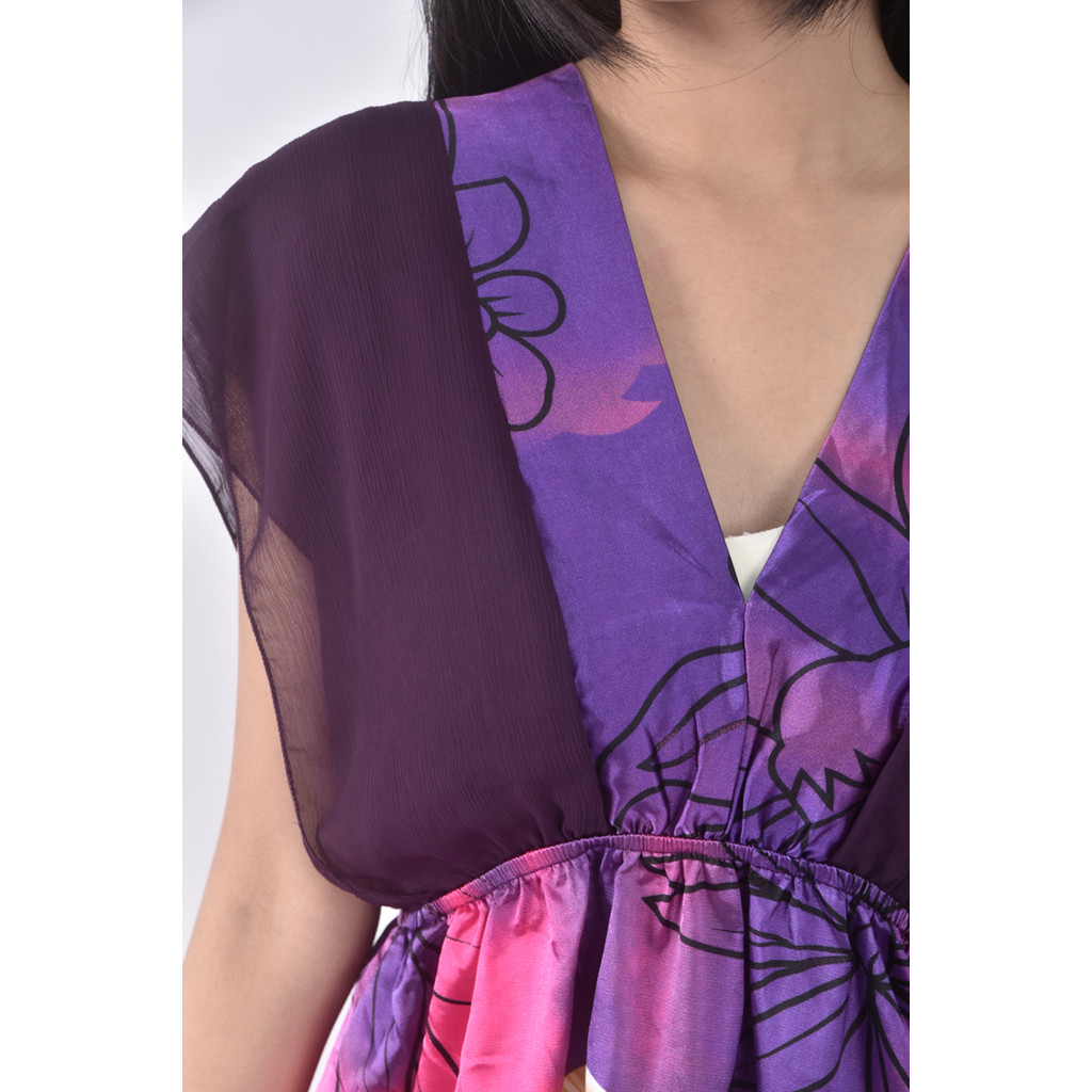 (M) v領紫色洋裝二手衣, , large