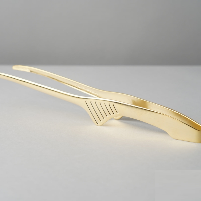 日本製 EBM 可站立烤肉夾 18-0不鏽鋼 金色防滑燒烤夾 BBQ烤肉夾 食物夾 廚房料理夾, , large