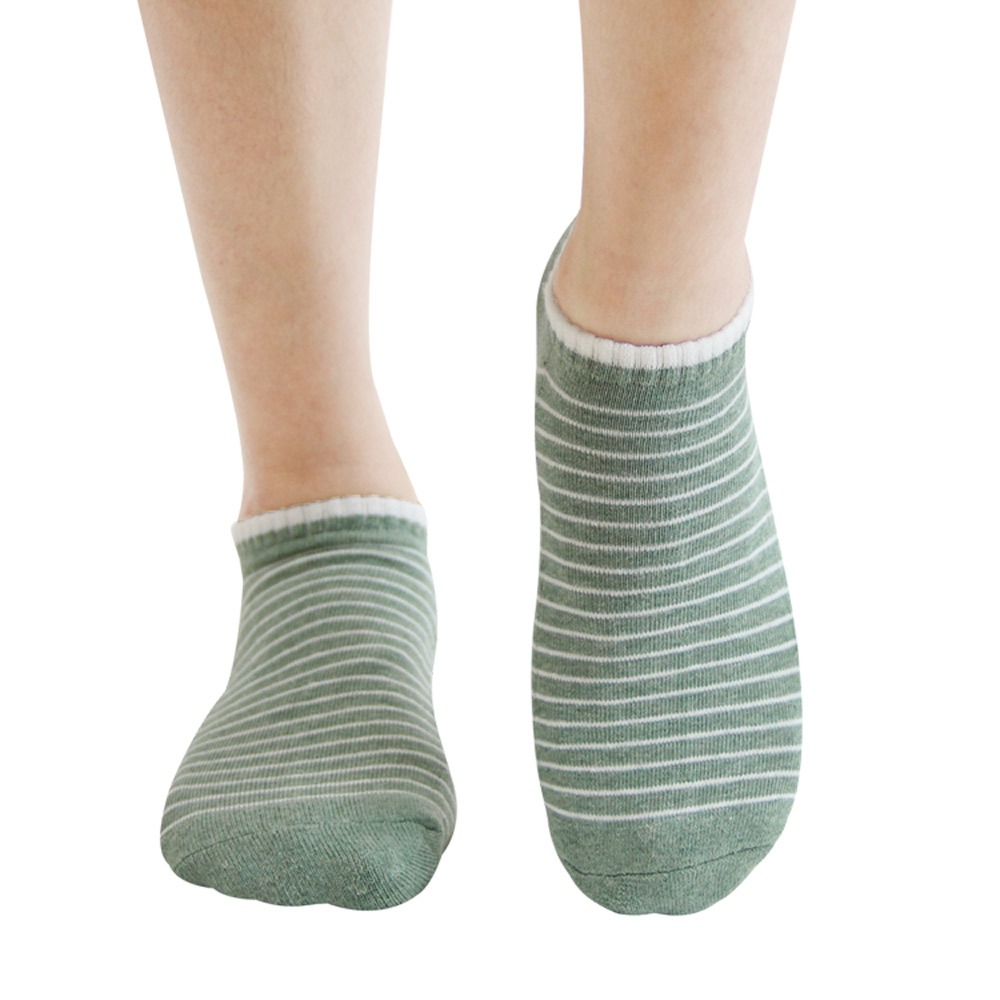 【BVD】條紋毛巾底女踝襪<黑>B208 女襪 短襪 襪子, , large