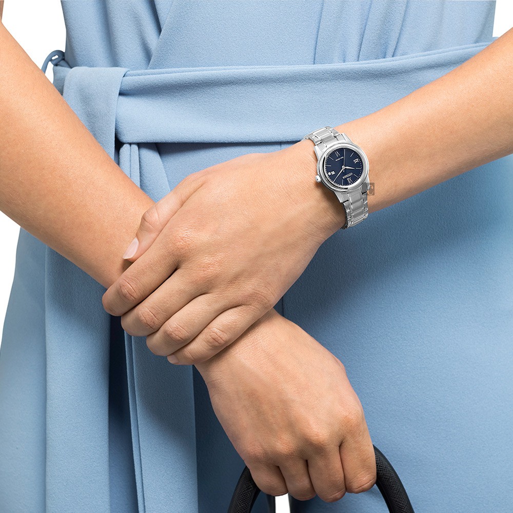 CITIZEN 星辰 光動能城市女錶-藍 FE1220-89L, , large