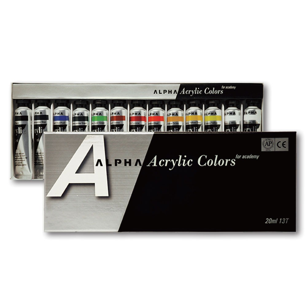 【ALPHA】銀級 壓克力 顏料 20ml  13色 / 組 B0313-2