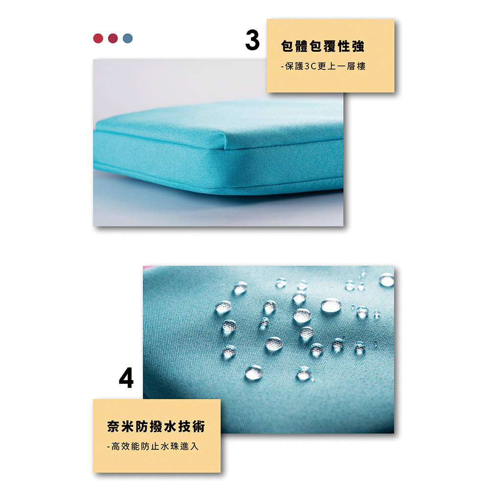 SOLIS 馬卡龍系列 13.3吋筆電保護套-粉藍標, , large