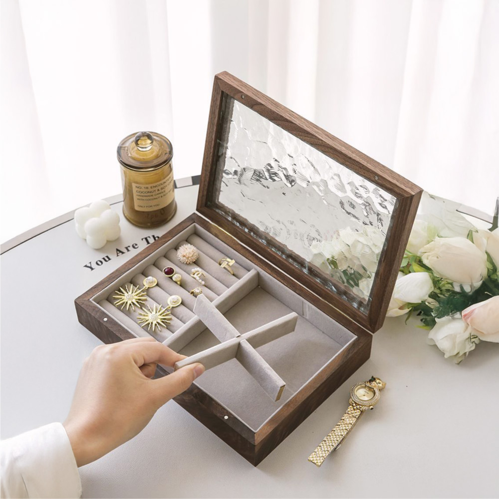 復古實木飾品收納盒【2款可選】 收納盒 飾品收納 收納箱 桌面收納 首飾收納盒 手鐲收納 耳環收納 戒指收納 首飾盒