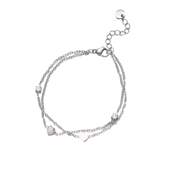 【ULOO】Twinkle 心語流光不鏽鋼手鍊-銀色 UB2000420, , large