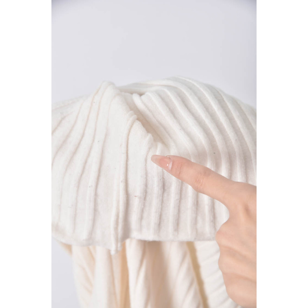 (S) 高領羅紋白色長袖上衣二手衣, , large