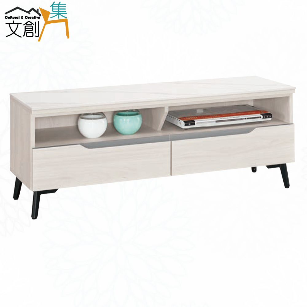 【文創集】丹尼4尺岩板二抽電視櫃(客約商品), , large