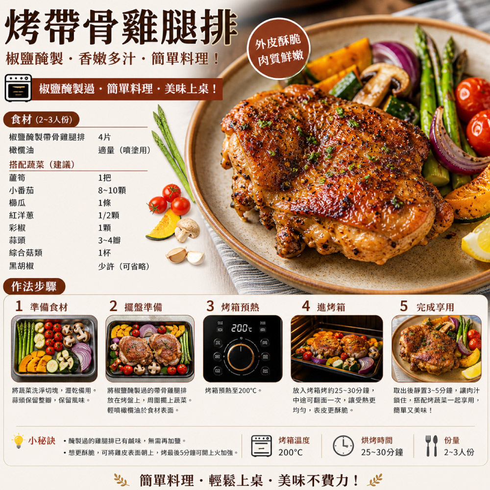 赤豪家庭私廚 生醃椒鹽帶骨雞腿排10包(600g&plusmn;10%/包/約4片), , large