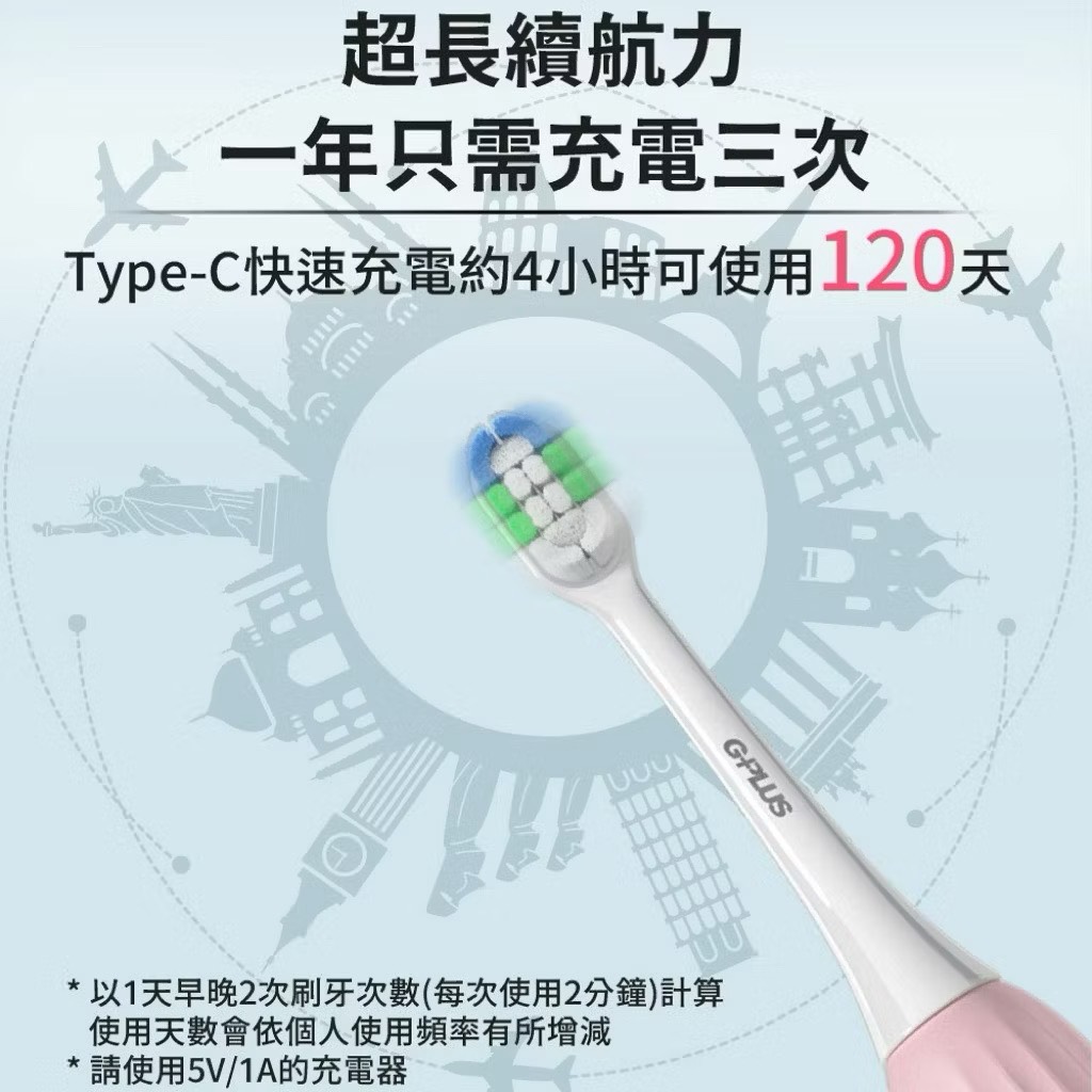 【Leo手機周邊專賣店】 G-PLUS積加 刷豹音波電動牙刷 / ET-A003S / 雲朵白, , large