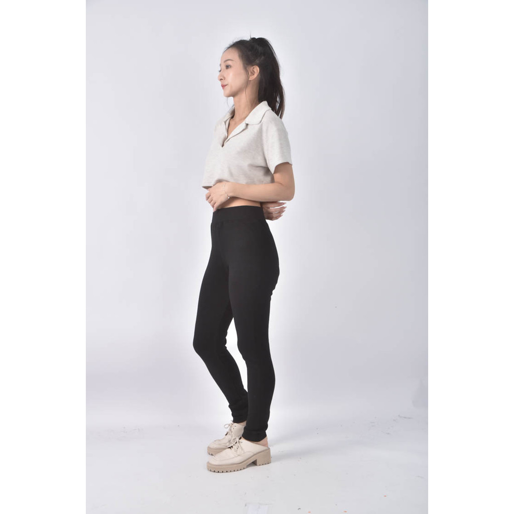 (S) net高腰棉質高腰黑色長褲二手衣, , large