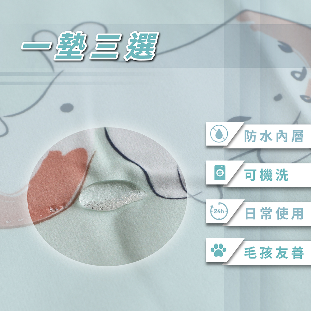 ［熊棉］多功能靜音防水墊｜加強止滑款｜小｜探險小熊｜靜音防水 翻身無聲 乾爽防護 親膚柔軟 安心入睡 好清潔 超止滑, , large