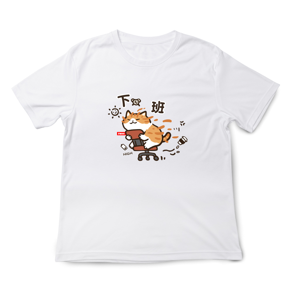 JZ TEE Orange Cat-Off Work Graphic Tee, , large