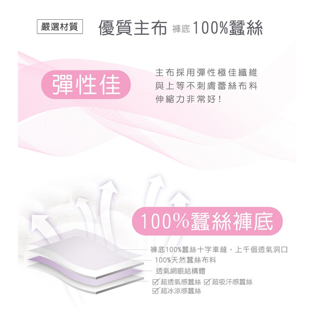【K's凱恩絲】粉嫩透花蕾絲包臀專利有氧蠶絲內褲-3件組, , large