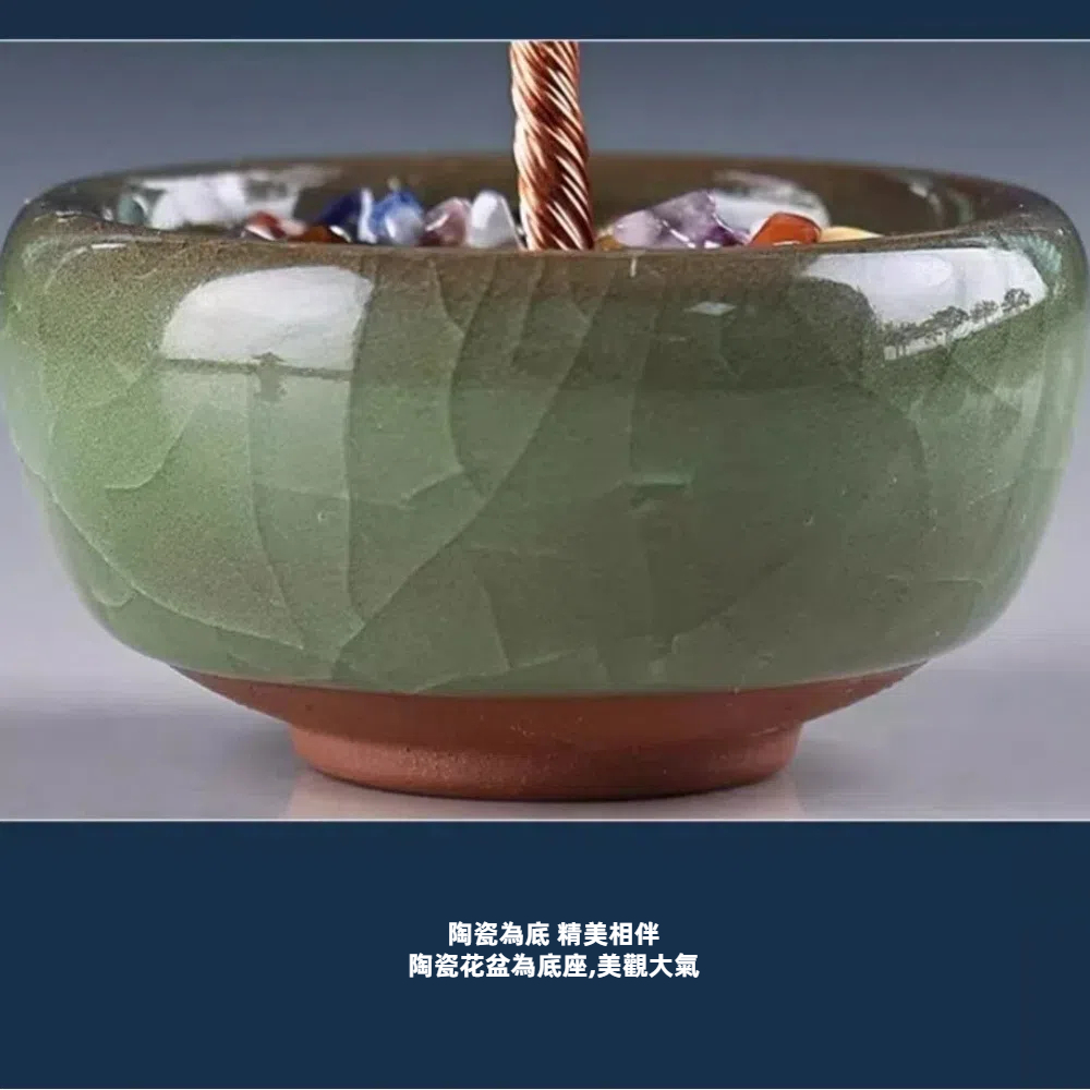 【A&R】發財水晶樹聚寶盆 迷你款 - 紫水晶, , large