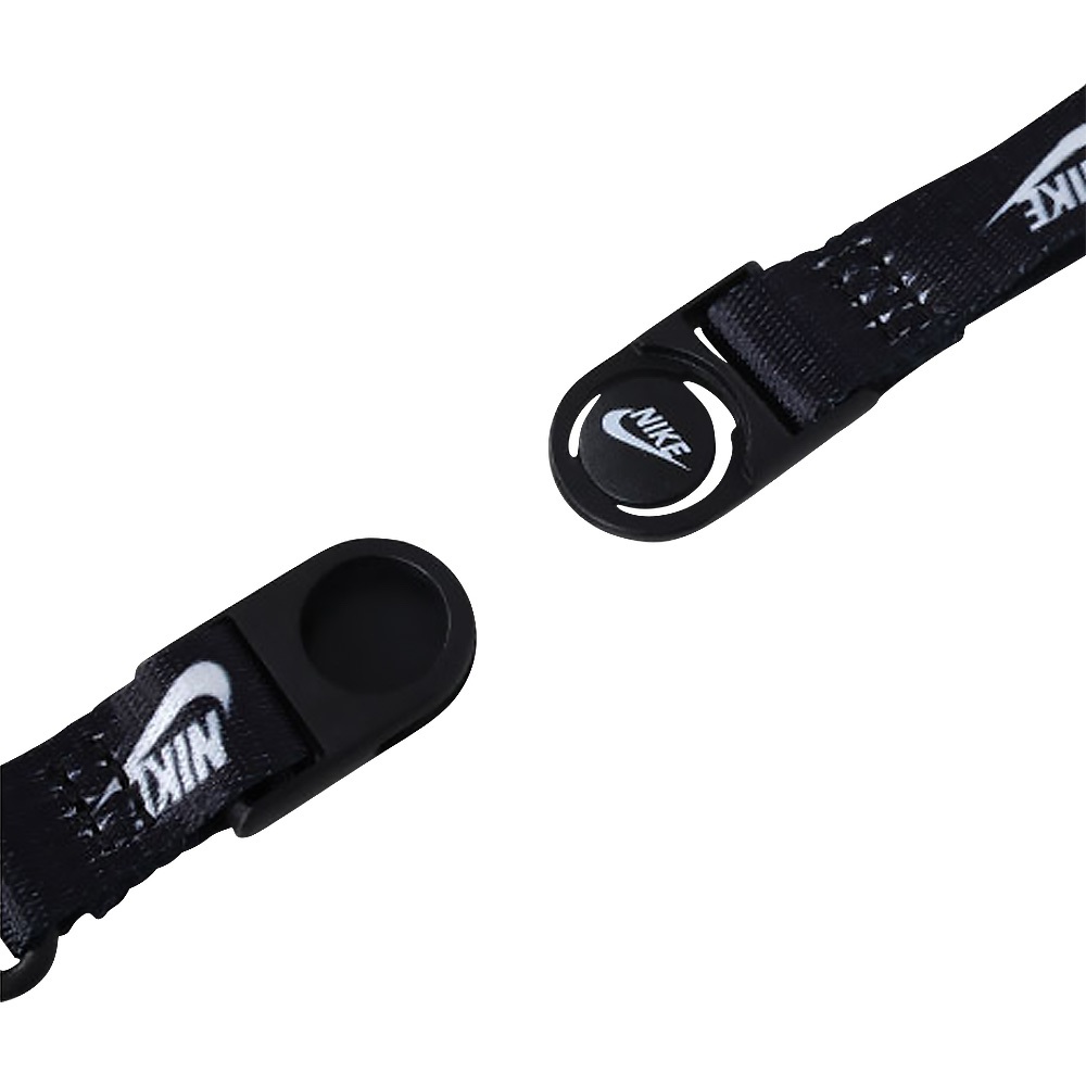 NIKE CLUB 標準掛繩 證件套繩 證件帶 手機掛繩 頸帶 頸掛繩 簡約 輕量 耐用 防撕裂 安全後扣 多功能 黑, , large
