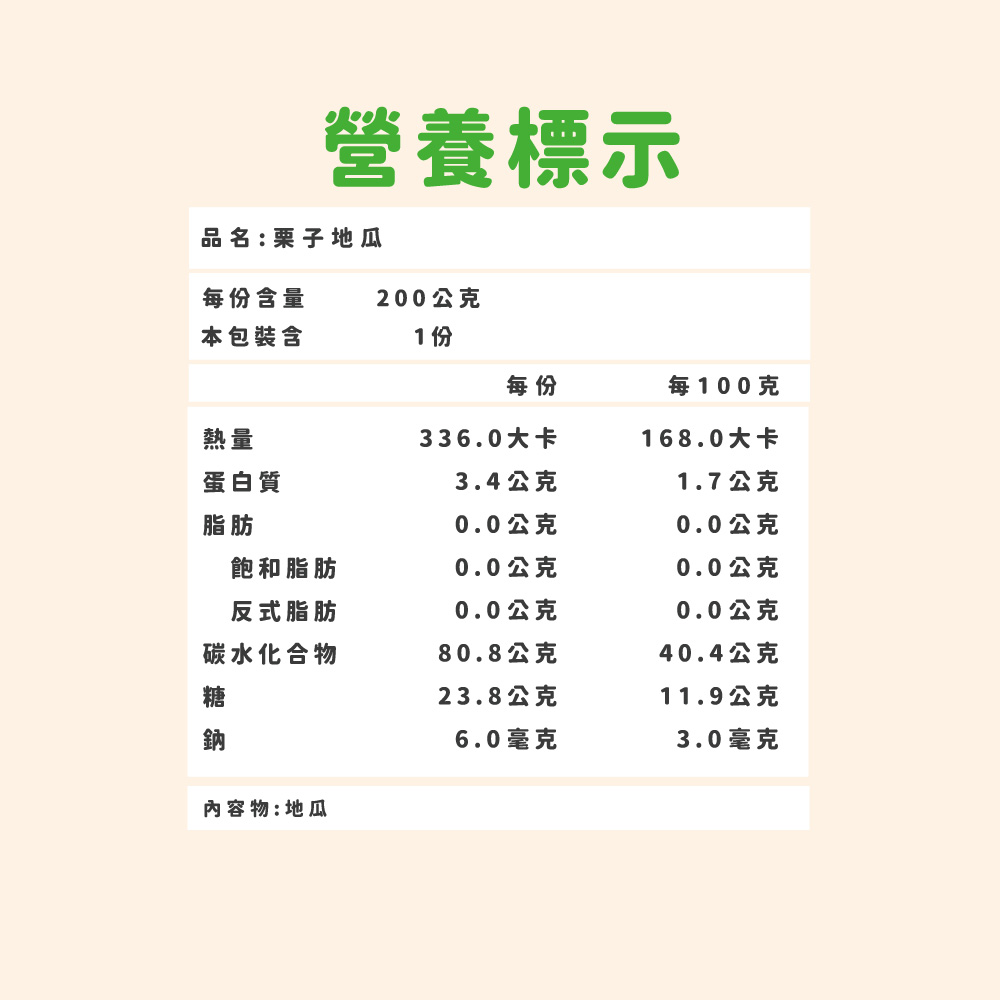【杰森食代】嚴選栗子地瓜(200G/包)｜栗香地瓜獨特香氣令人愛不釋手, , large