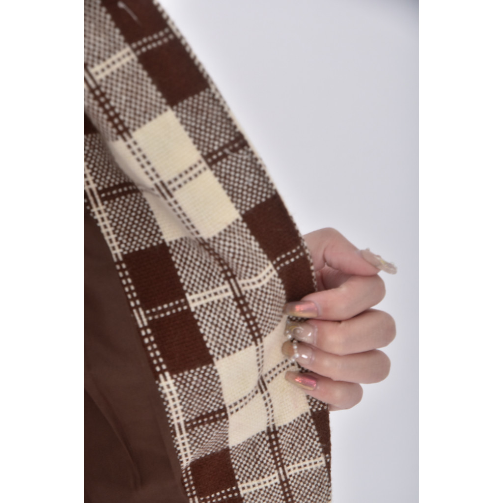 (M) from chue格紋棕色外套二手衣, , large