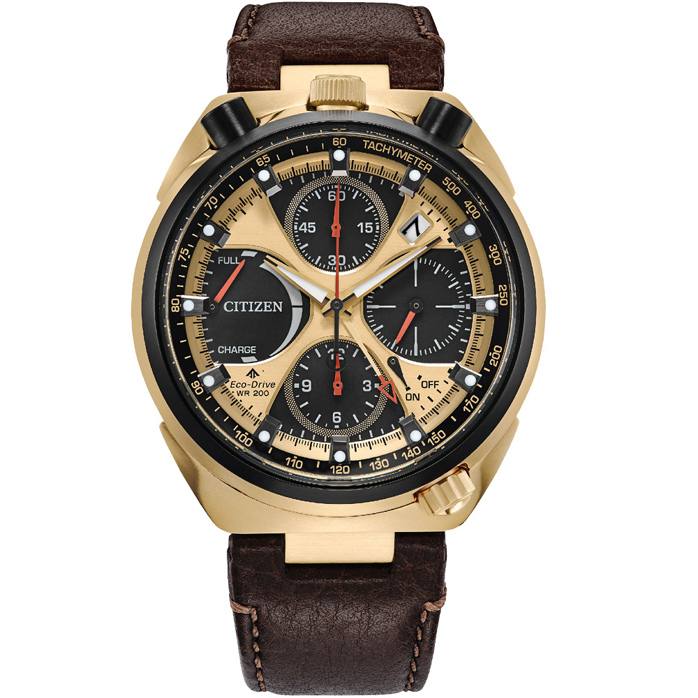 CITIZEN 星辰 Tsuno Chrono 50週年 牛頭錶 光動能計時手錶 AV0072-01X