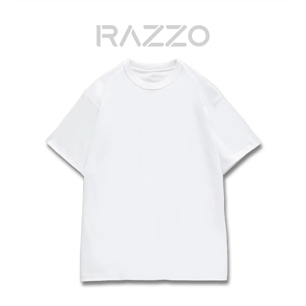 【RAZZO】美國機能舒適防汙T(落肩款)-男(白/L), , large