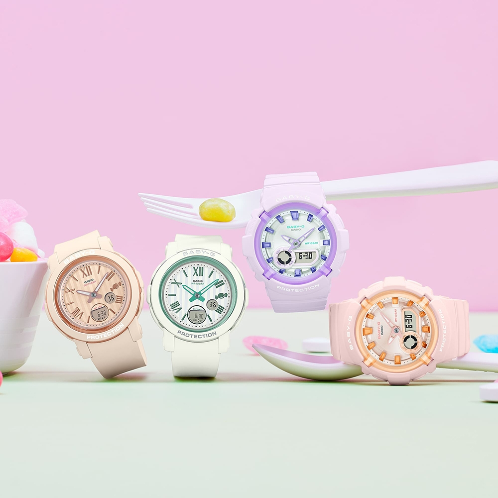 CASIO 卡西歐 BABY-G 水蜜桃糖果雙顯手錶 BGA-280SW-4A, , large