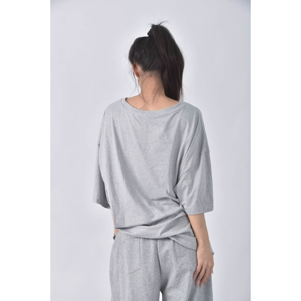 (F) 大圖灰色短袖上衣二手衣, , large