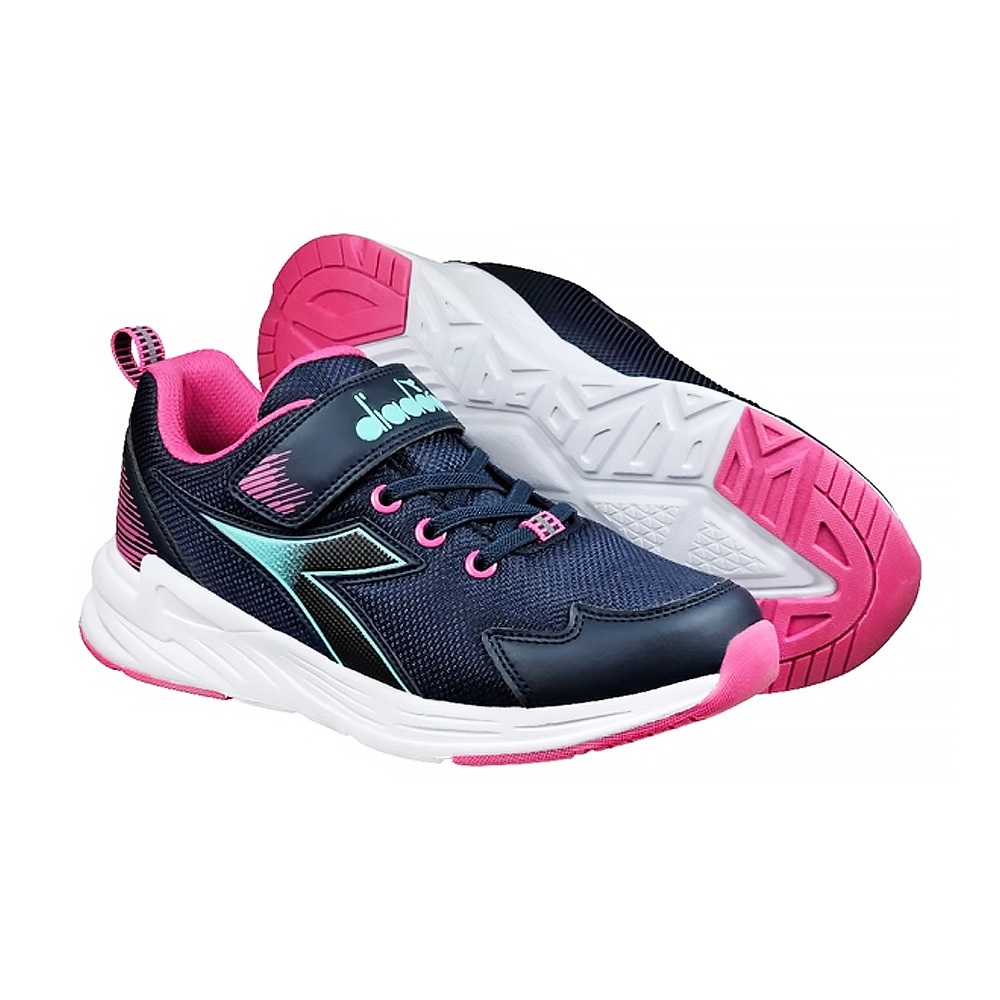 DIADORA迪亞多那 鮫鯊大童慢跑鞋 童運動鞋 童鞋 寬楦 魔鬼氈 保護後跟 輕量 吸震 抗菌 除臭 防滑 黑紅 藍粉, , large