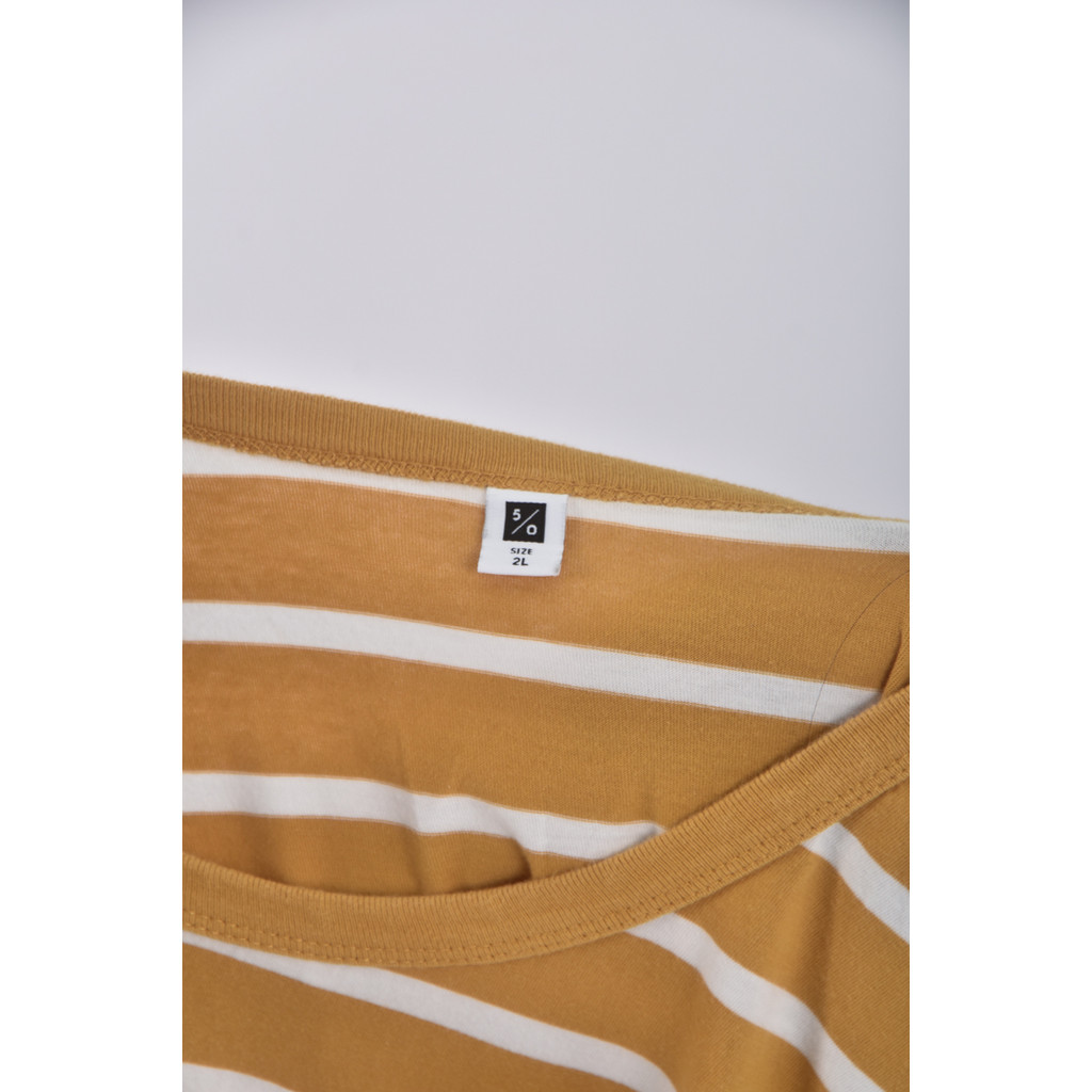 (XL) fifty percent質感棉質純棉黃色短袖上衣二手衣, , large
