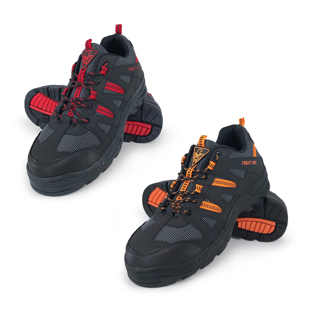 FRIG ATE BIRD 鋼頭運動鞋防穿刺 7083黑紅/咖桔, , large