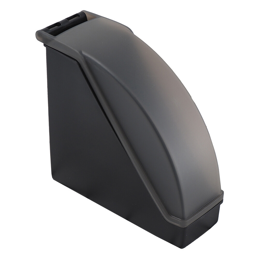 Flip-top coffee filter holder with cone-shaped and fan-shaped storage. Frosted finish. Holds approximately 90 filters (excluding coffee filters)., , large