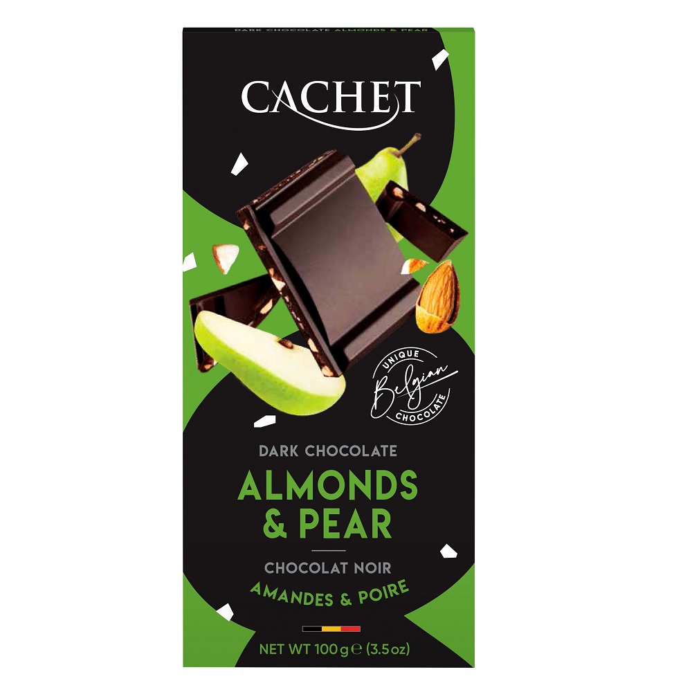 CACHET PEAR CHOCOLATE WITH ALMONDS