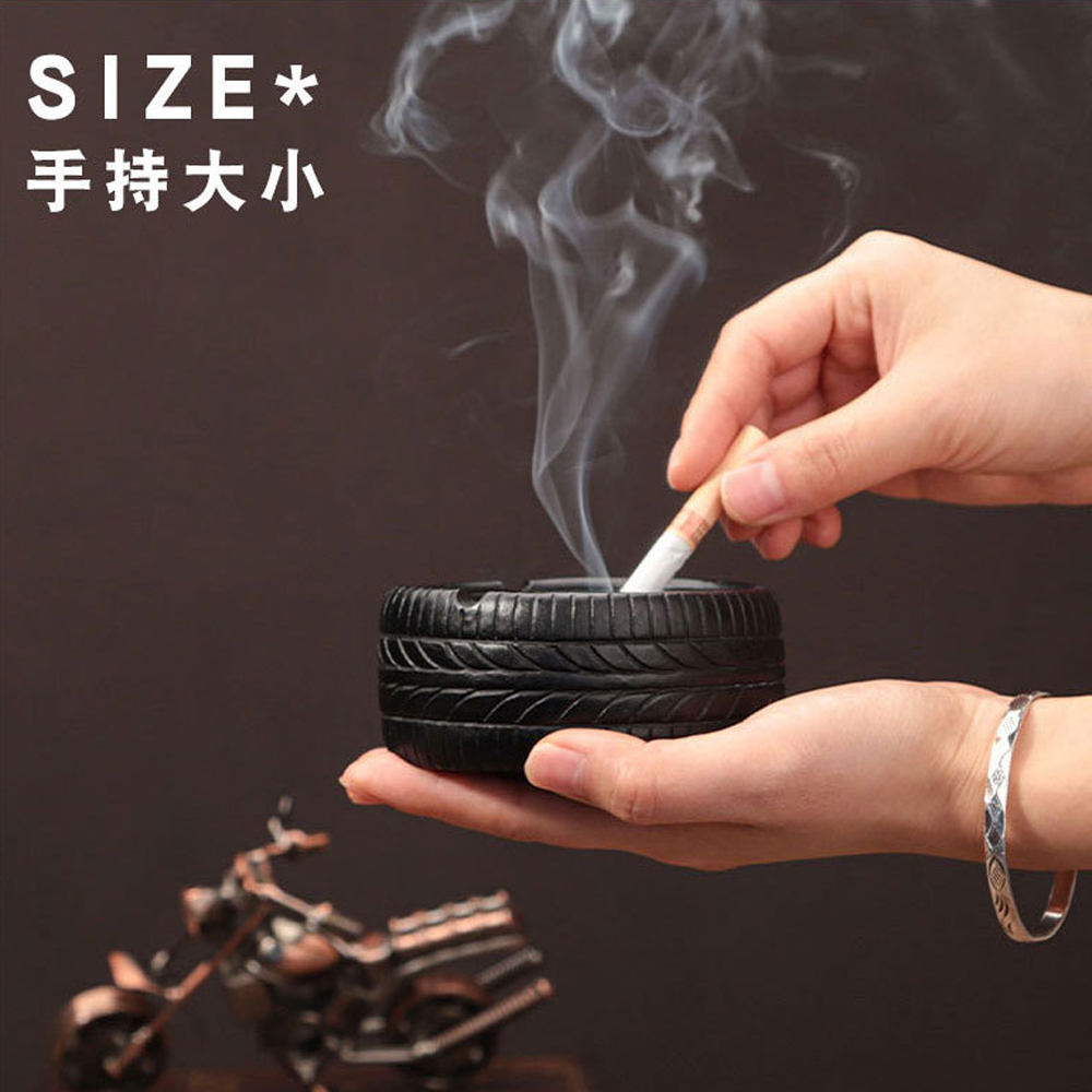 Smoking in Style 【Tire Ashtray】Vintage vibe &mdash; looks great as both an ashtray and a decorative piece., , large