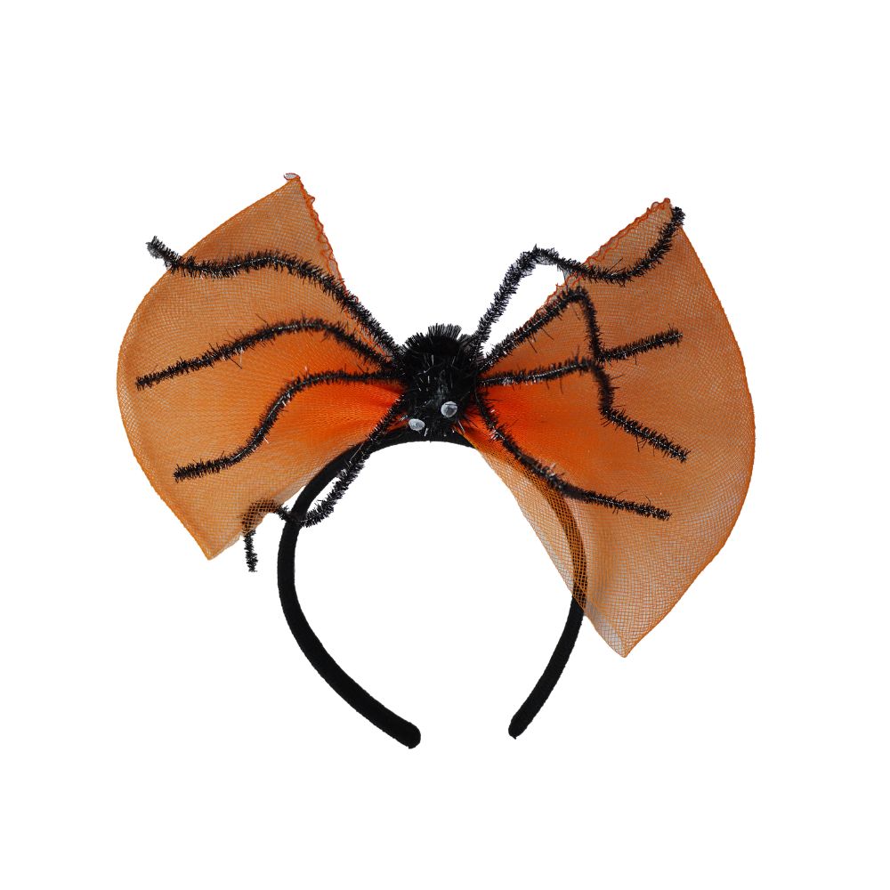 Spider web bow headband, , large