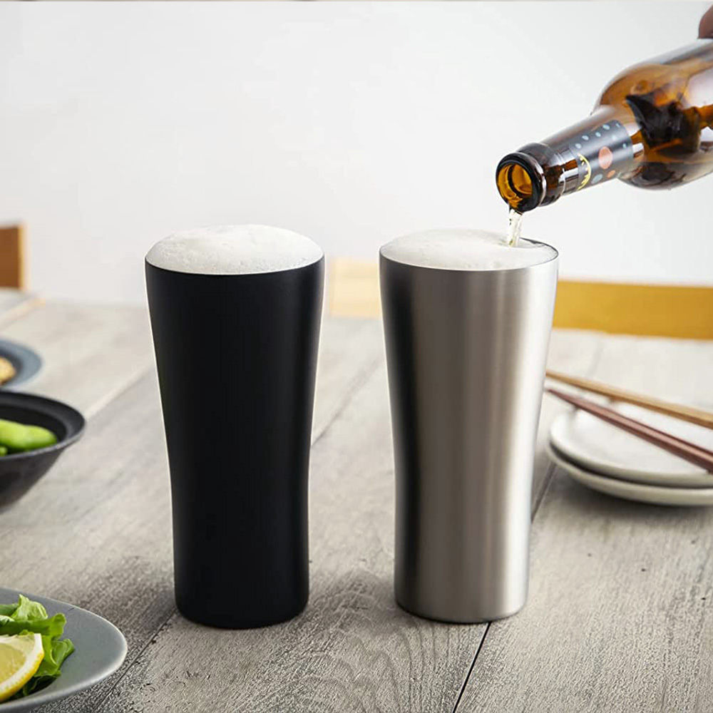 【日本孔雀Peacock】不鏽鋼真空斷熱 居酒屋 保冷保溫 啤酒杯 鋼杯420ML-任選色, , large